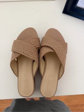 RAYE Braided Slide Mules in Tan